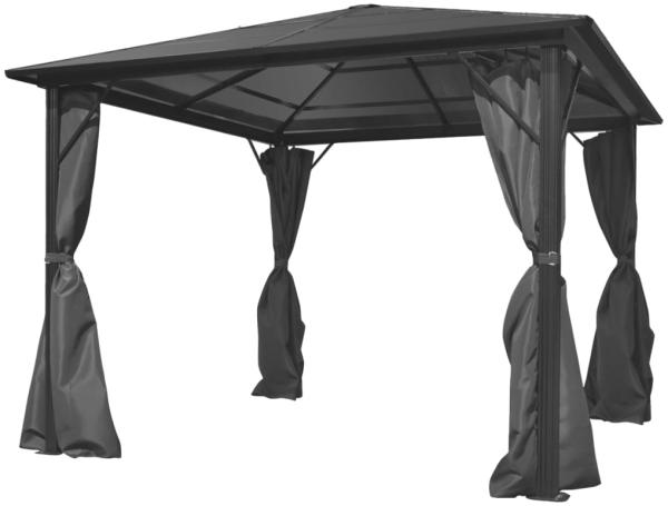 vidaXL Pavillon mit Vorhängen Anthrazit Aluminium 300 x 300 cm 44889