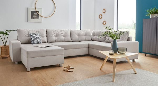 COLLECTION AB Wohnlandschaft Paris U-Form, inklusive Federkern, wahlweise mit Bettfunktion und Bettkasten