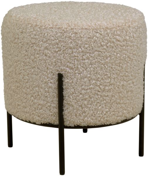 Pouf >Alford< in Grau braun, Stoff - 35,5x37x35,5cm (BxHxT)