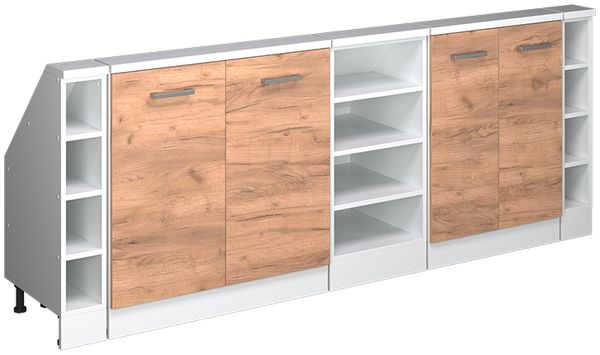 Dachschrägenschrank-Set Rion Goldkraft Eiche/Weiß 5er Set Vicco