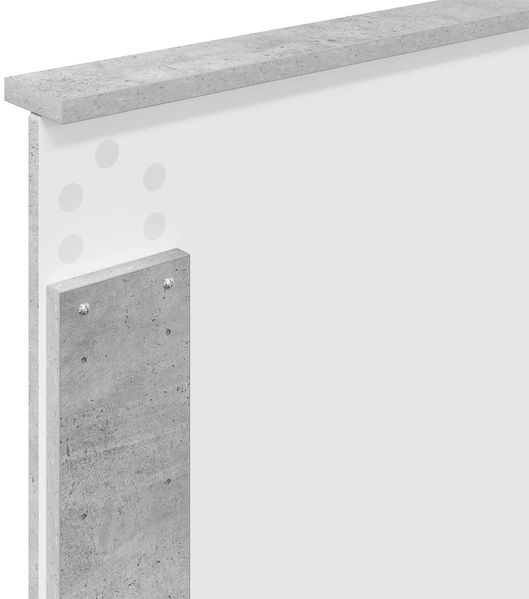 vidaXL Bettrahmen mit Kopfteil Beton Grau 100 x 200 cm Holzwerkstoff 3409688 Bild 11