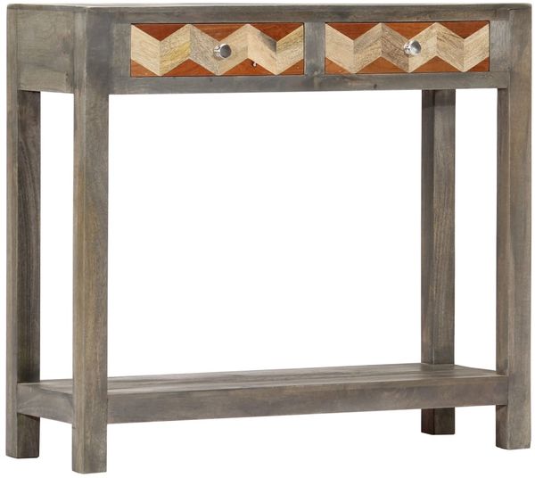 vidaXL Konsolentisch Grau 86x30x76 cm Massivholz Mango 282737