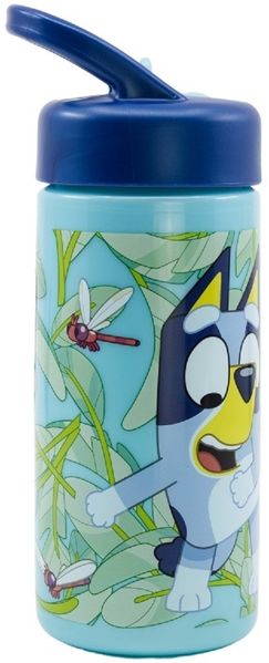 Bluey Sport-Trinkflasche mit Strohhalm und integriertem Griff, 410 ml, blau, Estándar, Casual