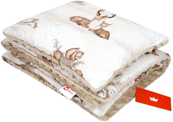 Kinderdecke BABYLUX Babydecke MINKY 2Set Kuscheldecke Decke 75 x 60cm Kinderwagen, BabyLux, MP133. Beige + Frühlingsmelodie Bild 3