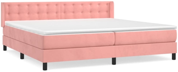 vidaXL Boxspringbett mit Matratze Rosa 200x200 cm Samt 3131224
