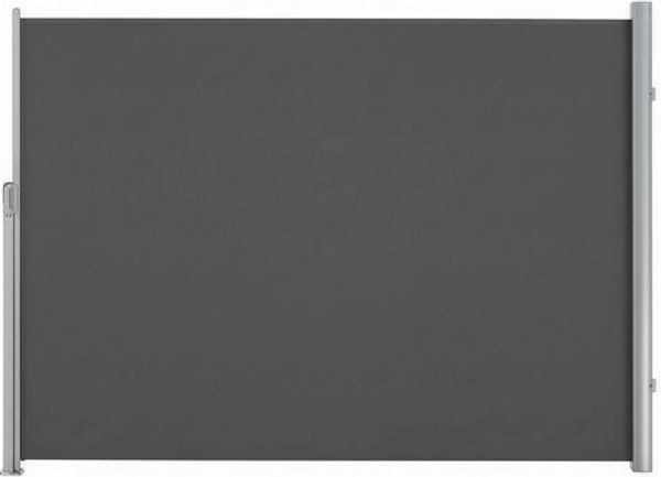 SONGMICS Seitenmarkise mit Stahl-Kasten, rostbeständig, ausziehbar, Anthrazit, 160x500 cm