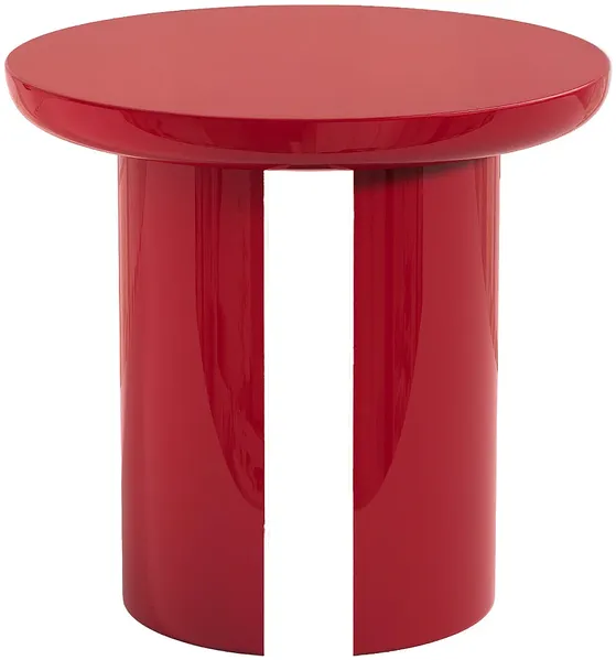 Vente-unique - DERLALI Beistelltisch Holz, Platte Rot - B 50 cm x H 45 cm x L 50 cm