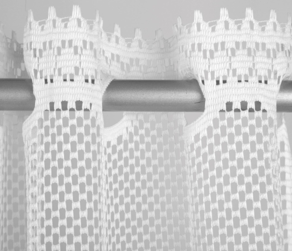 Bistrogardine Jacquard in weiß 160x60 cm (BxL) mit Stangendurchzug Design Alba Bild 4