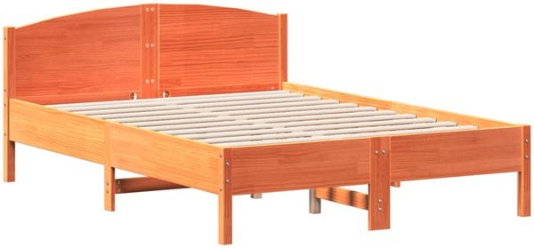 vidaXL Massivholzbett ohne Matratze Wachsbraun 120x190 cm Kiefernholz 842613 Bild 2