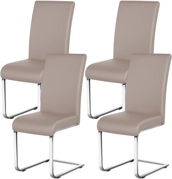 Yaheetech Esszimmerstühle 4er Set Freischwinger, Wohnzimmerstuhl Schwingstühle Esszimmerstuhl, Gestell aus Metall, 135 kg belastbar