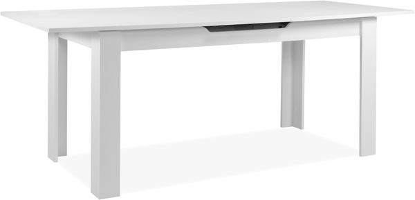 Finori Birmingham 80B Auszugstisch, weiß | Auszugstisch für Esszimmer | Maß: B x H x T ca. 160-200 x 75 x 80 cm | Zeitlos & Praktischer Auszugstisch - ausziehbar von 160 cm auf 200 cm (1 Einlegeplatte á 40 cm)