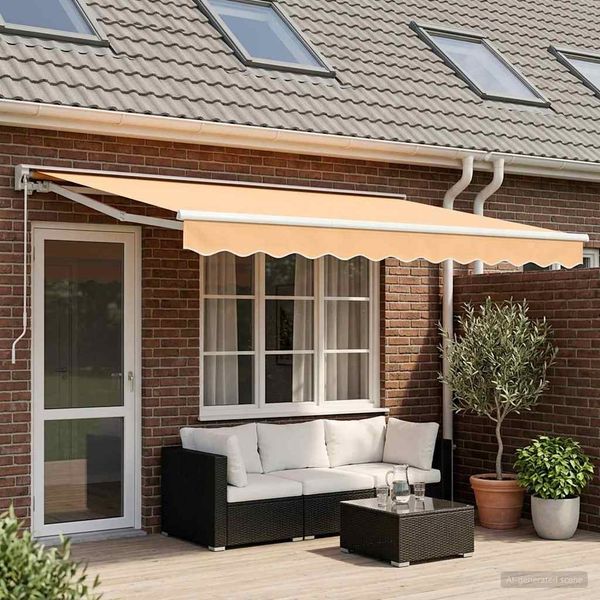 vidaXL Manuell einziehbare Markise Sand 4,5 × 3 m 3426238