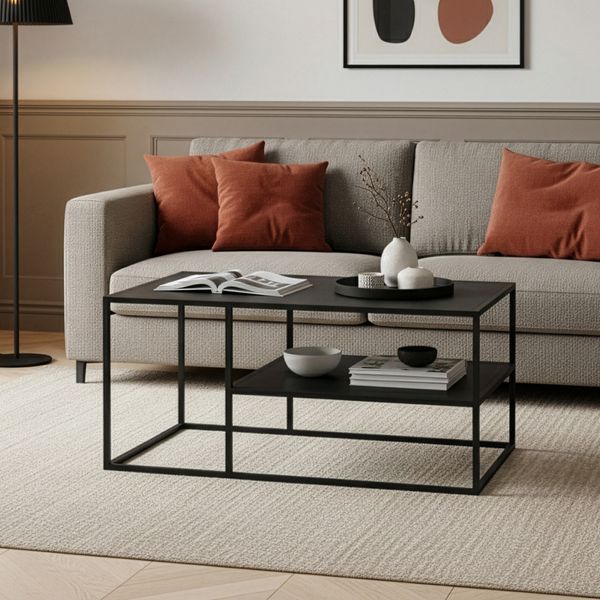 Couchtisch Solund 90x60x45 cm Schwarz [en. casa]
