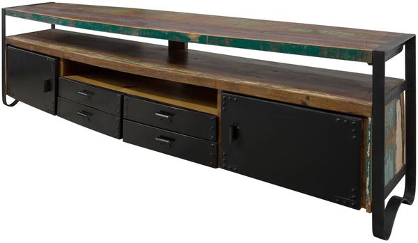 TV-Board Altholz 238x43x70 mehrfarbig lackiert INDUSTRIAL #107