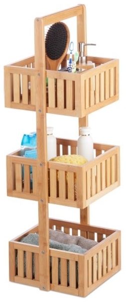 Badregal Bambus mit 3 Ablagen