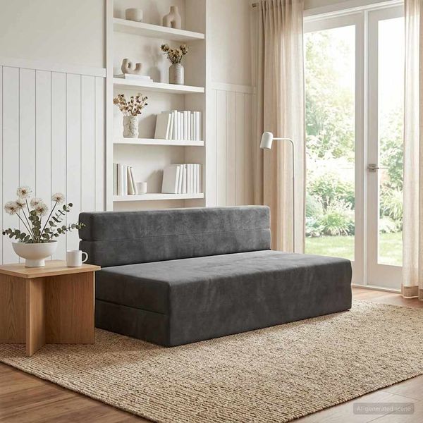 vidaXL Klappsofa Bett Dunkelgrau 152 x 86,5 x 60 cm Stoff 900127