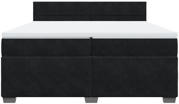 vidaXL Boxspringbett mit Matratze Schwarz 200x200 cm Samt 3286404 Bild 4