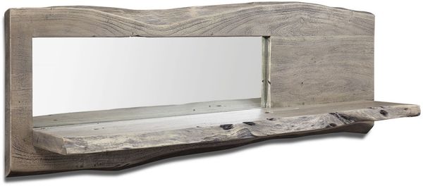 Wandregal Akazie 121x22x38 grau lackiert PURE ACACIA #905