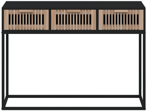 Konsolentisch, Beistelltisch, Konsole Schwarz 105x30x75 cm Holzwerkstoff und Eisen Bild 4