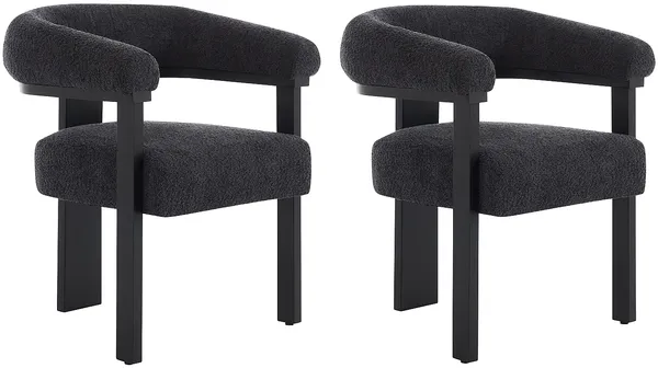 Vente-unique - LIVELIA Stuhl Stoff Grau - B 60 cm x H 78 cm x L 64 cm