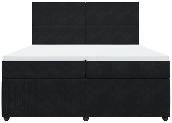 vidaXL Boxspringbett mit Matratze Schwarz 200x200 cm Samt 3292426 Bild 4