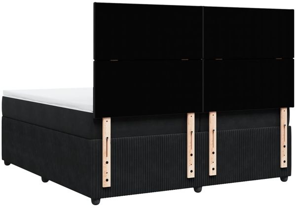 vidaXL Boxspringbett mit Matratze Schwarz 200x200 cm Samt 3292426 Bild 6