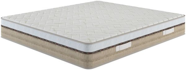 Dmora Doppelmatratze Cutler, Produkt aus Memory-Schaum, Schlafzimmermatratze, Schlafunterstützung, Made in Italy, 140x190 h25 cm, Weiß