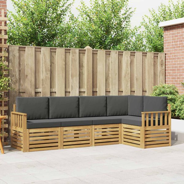 vidaXL Outdoor-Sofagarnitur 5 pcs Weiß und Anthrazit 3391827