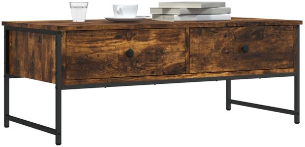 vidaXL Couchtisch Räuchereiche 101x49x39,5 cm Holzwerkstoff 837739