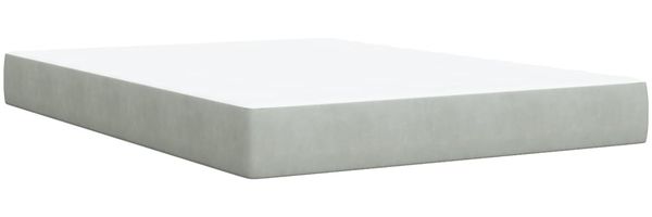 vidaXL Boxspringbett mit Matratze Hellgrau 140x200 cm Samt 3287770 Bild 7