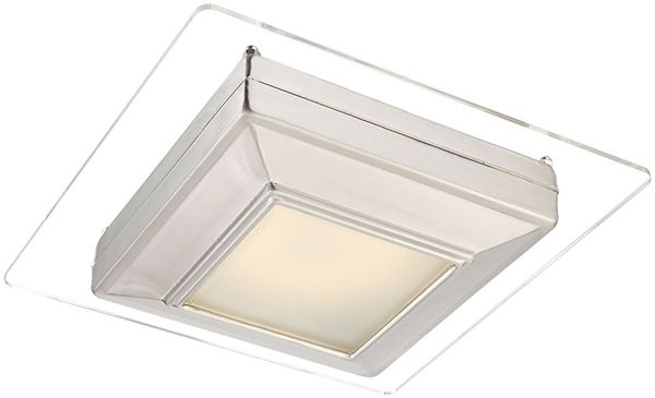 LED Deckenlampe, Chrom, verspiegelt, quadratisch, satiniert
