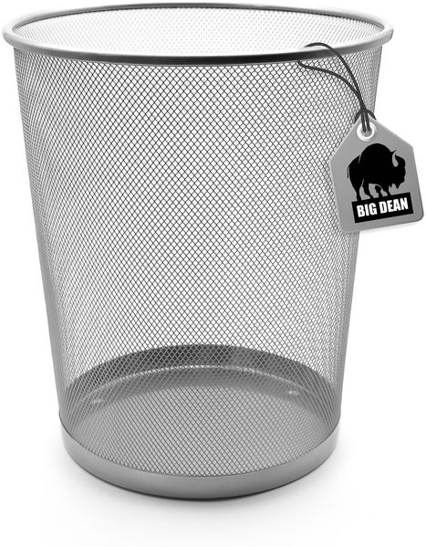 BigDean Papierkorb Mülleimer Büro silber 20L Draht – vielseitiger Mülleimer