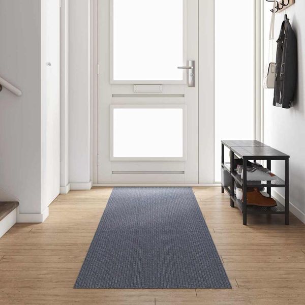 vidaXL Teppichläufer Hellgrau 80 x 400 cm Stoff 42011431