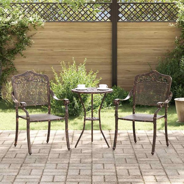 vidaXL Gartenstuhl 2 pcs Bronze 55 x 55 x 92,5cm Aluminium 42002378