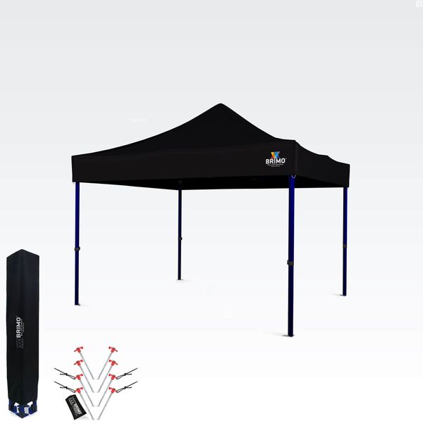 Faltpavillon 3×3 m – Schneller Aufbau und 100% Schutz für Partys und Feiern - ohne 3 Wänden - Schwarz