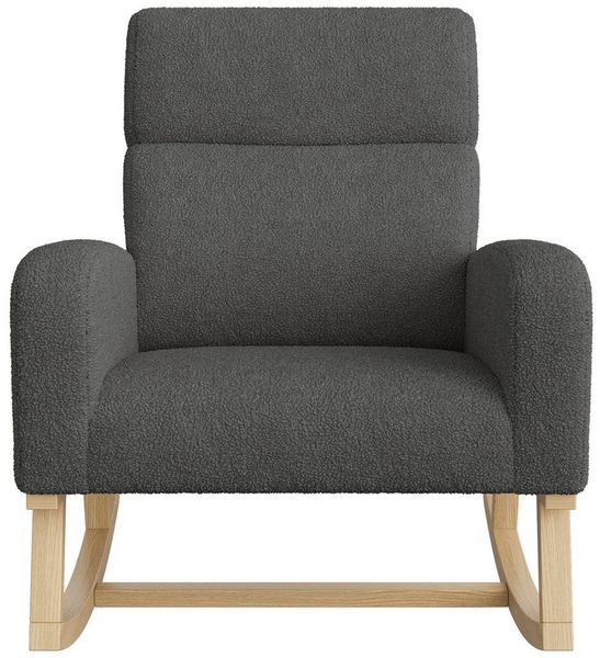 Furnishings Home Schaukelstuhl Hellbeiger Polsterstuhl mit Kissen (Set, 1 St), Relaxsessel Mit Armlehne