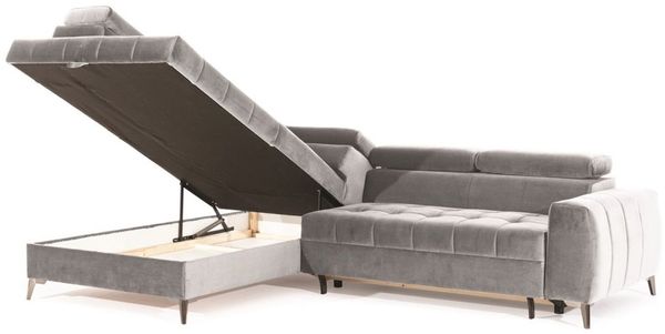 Ecksofa Schlafsofa Sofa AGNESA Stoff Salvador Honiggelb Ottomane Links Bild 4
