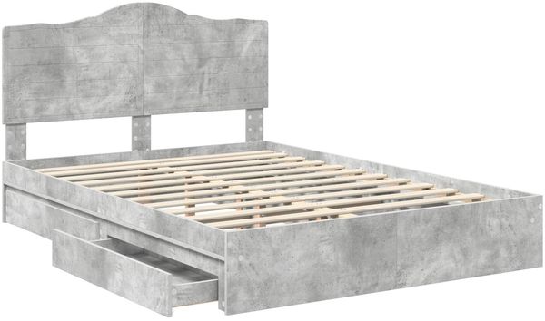 vidaXL Aufbewahrungsbett Beton Grau 150 x 200 cm Holzwerkstoff 3413495 Bild 5