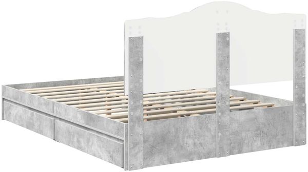 vidaXL Aufbewahrungsbett Beton Grau 150 x 200 cm Holzwerkstoff 3413495 Bild 10