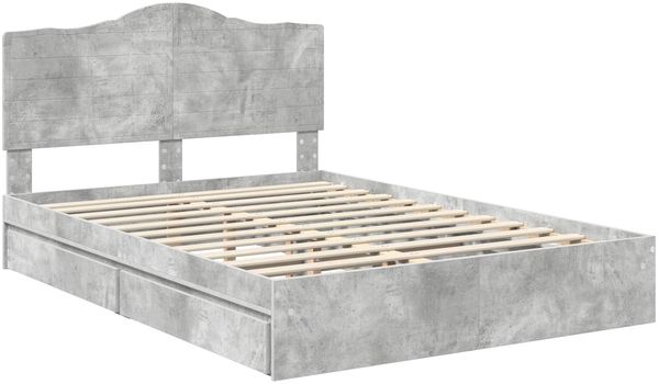 vidaXL Aufbewahrungsbett Beton Grau 150 x 200 cm Holzwerkstoff 3413495 Bild 4