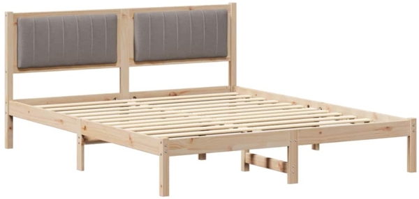vidaXL Bettgestell mit gepolstertem Kopfteil Taupe 150 x 200 cm 878252