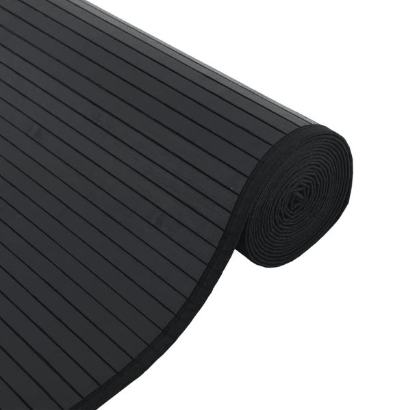 vidaXL Teppich Rechteckig Schwarz 60x1000 cm Bambus 376858 Bild 4