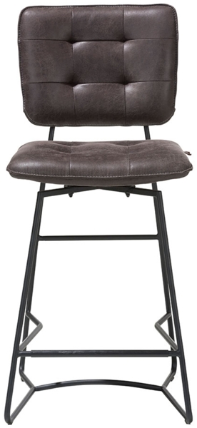 Tresenstuhl Julien, Kunstleder, Mikrofaser, Stoff, Anthrazit, 45 x 102 x 59 cm