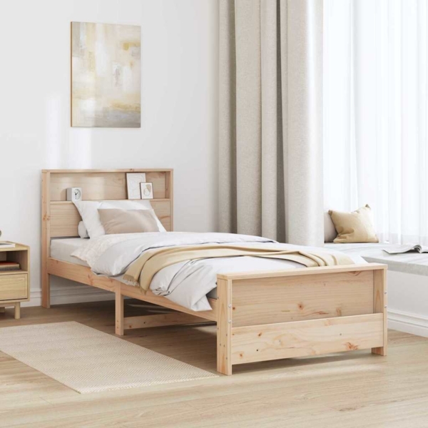 vidaXL Bettrahmen mit Kopfteil Braun 80 x 200 cm Holzwerkstoff 877236 Bild 3