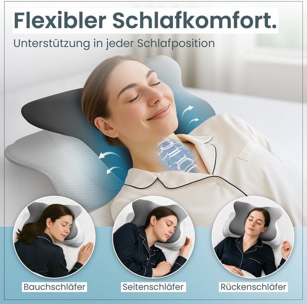 Gentle North Nackenstützkissen Orthopädisches Nackenstützkissen aus hochwertigem Memory Foam
