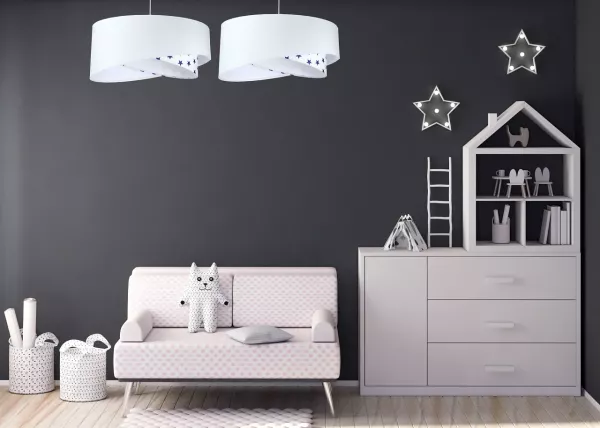 BPS Koncept 060-115 Hängeleuchte Galaxy weiß, marineblau 1 x E27 Ø 50cm H:105cm dimmbar