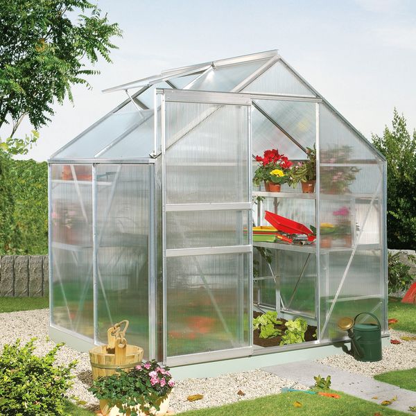 Vitavia Aktionsangebot (inkl. 60 Euro Zubehör): Gewächshaus "Calypso 3000", aluminium eloxiert, 3,0 m²,6 mm HKP