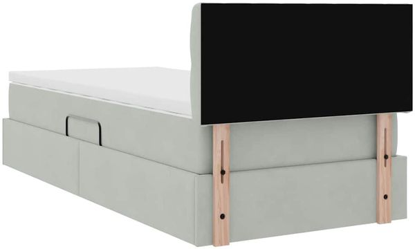 vidaXL LED-Speicherbett mit Matratze Hellgrau 90 x 200 cm Samt 3371427 Bild 12