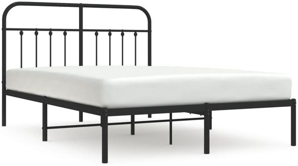 Doppelbett, Bettgestell Modernen mit Kopfteil Metall Schwarz 140x200 cm d492e