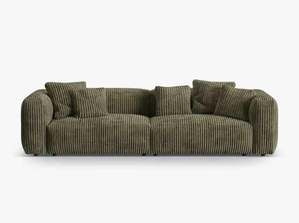 Micadoni Sofa Martina 4-Sitzer Kord Moßgrün